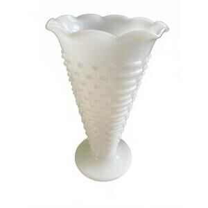 Vintage White Hobnail Milk Glass Vase